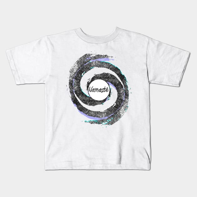 Namaste Yoga Yin Yang Symbol Shirt Kids T-Shirt by joyjeff